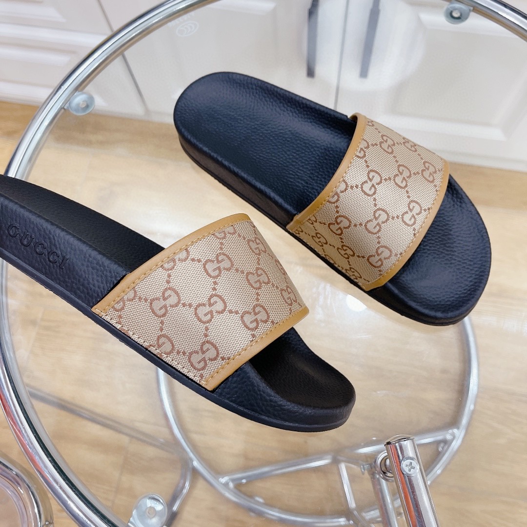 Gvc*1 Women’s GG Slide Sandal Black And Brown For Women 407345