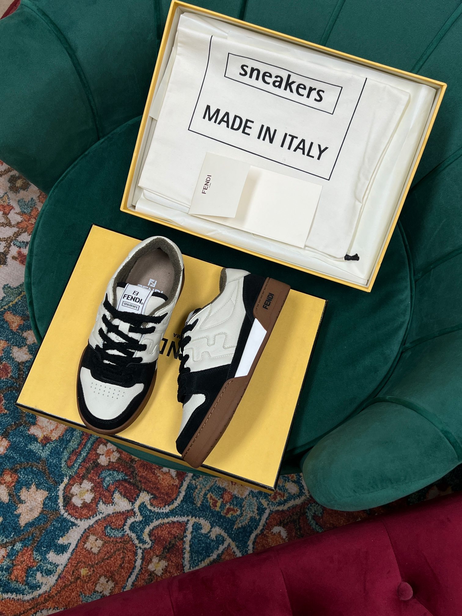 F**di Match Low Tops In Black For Women 8E8252AHH2F1FZB