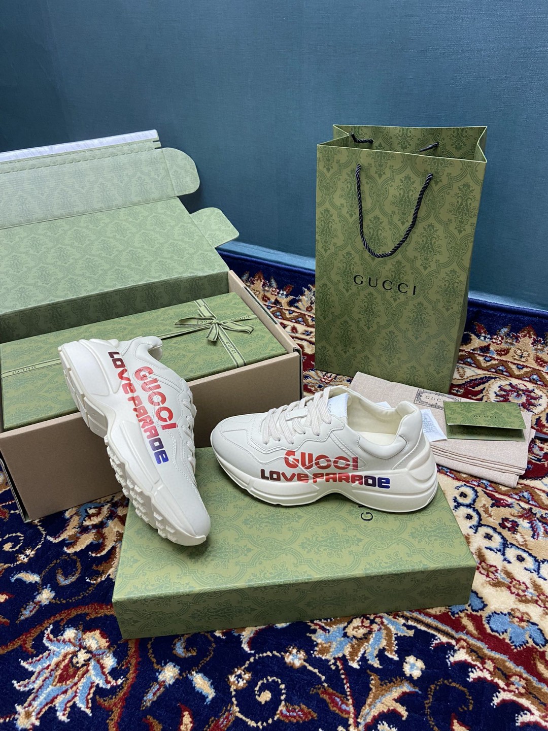 Gvc*1 Women’s Rhyton Sneakers With Gvc*1 Love Parade Red White Ivory For Women 524990‎