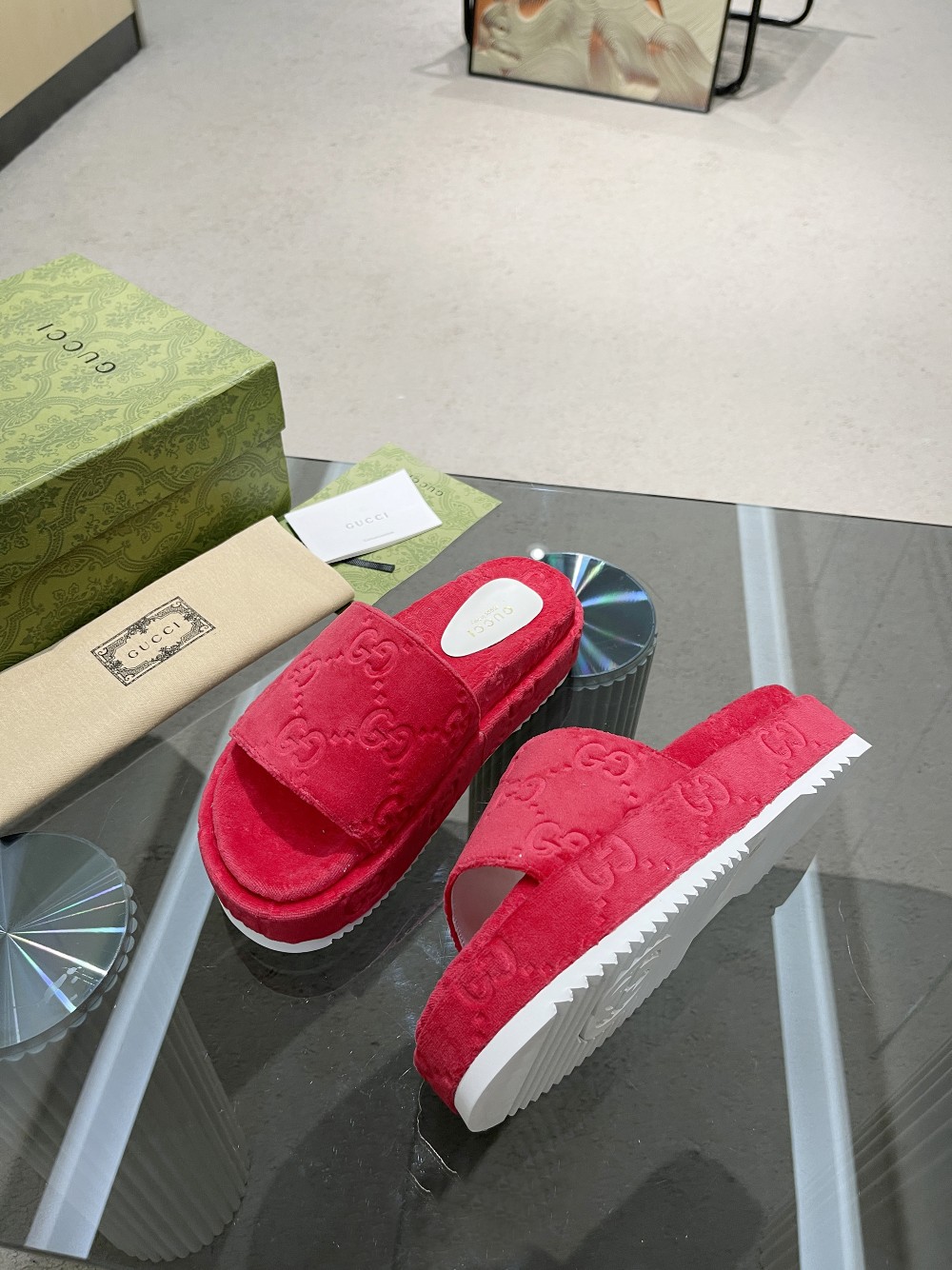 Gvc*1 Women’s GG Platform Sandal Red For Women GG