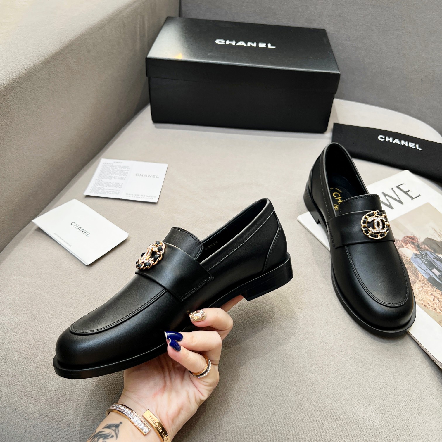 Ch**el Women’s Loafers Black For Women
