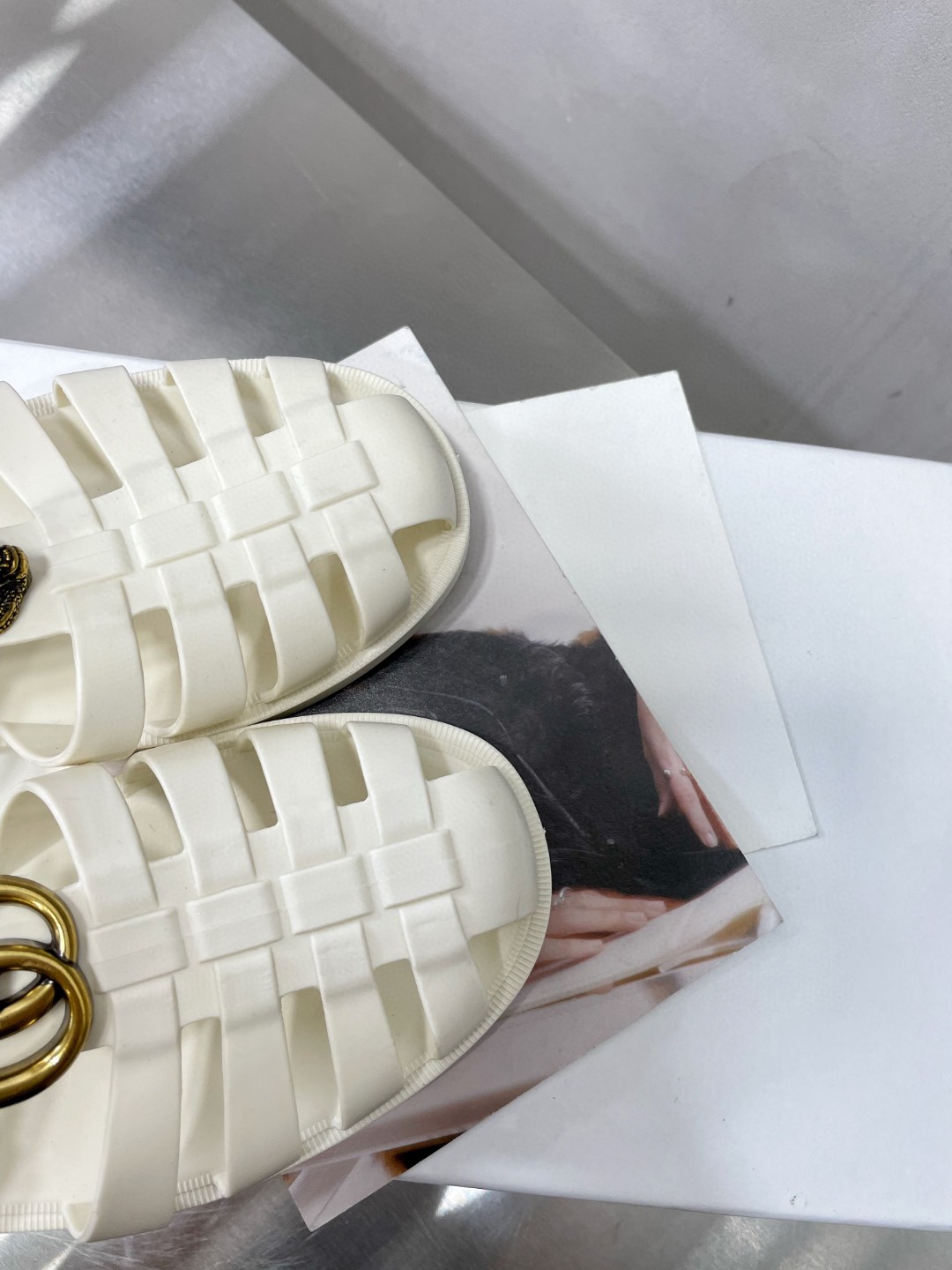 Gvc*1 Women’s Rubber Buckle Strap Sandal White For Women 463463