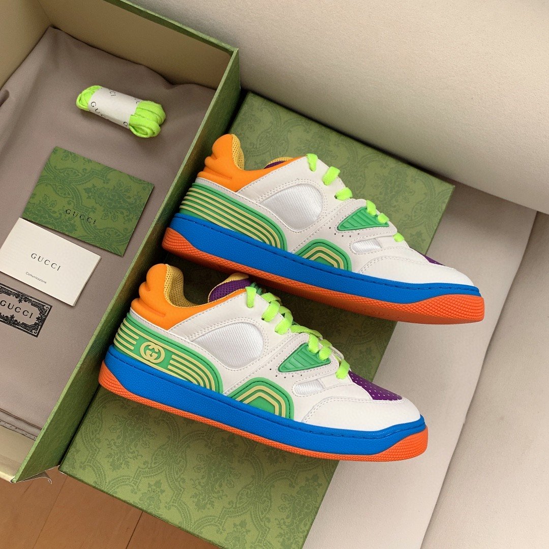 Gvc*1 Women’s Basket Sneaker White Green And Purple For Women 661310 2SH80 9062