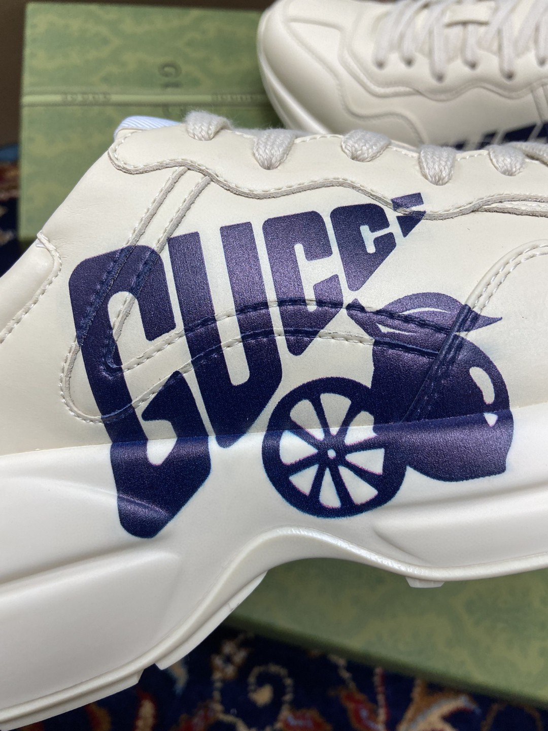 Gvc*1 Men’s Rhyton Sneakers With Lemon Gvc*1 White Ivory For Men ‎684899 DRW00 9522