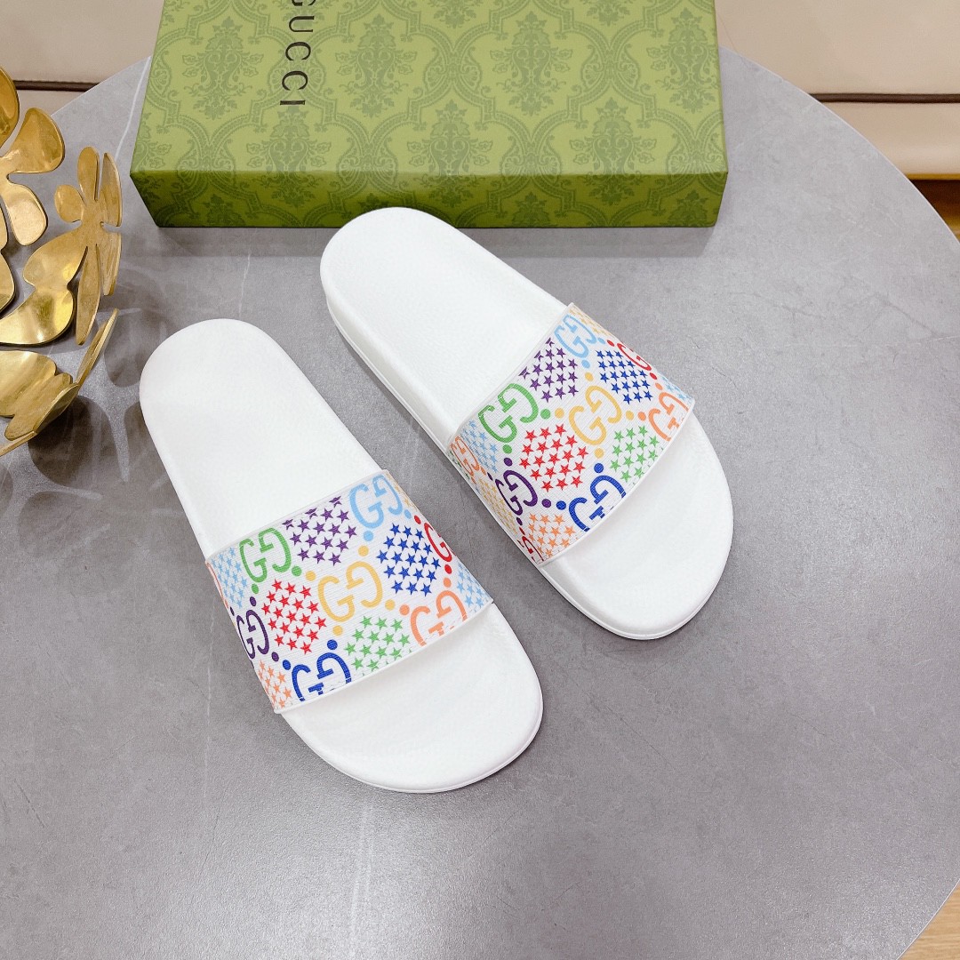 Gvc*1 Women’s GG Slide Sandal With Stars White For Women 407345