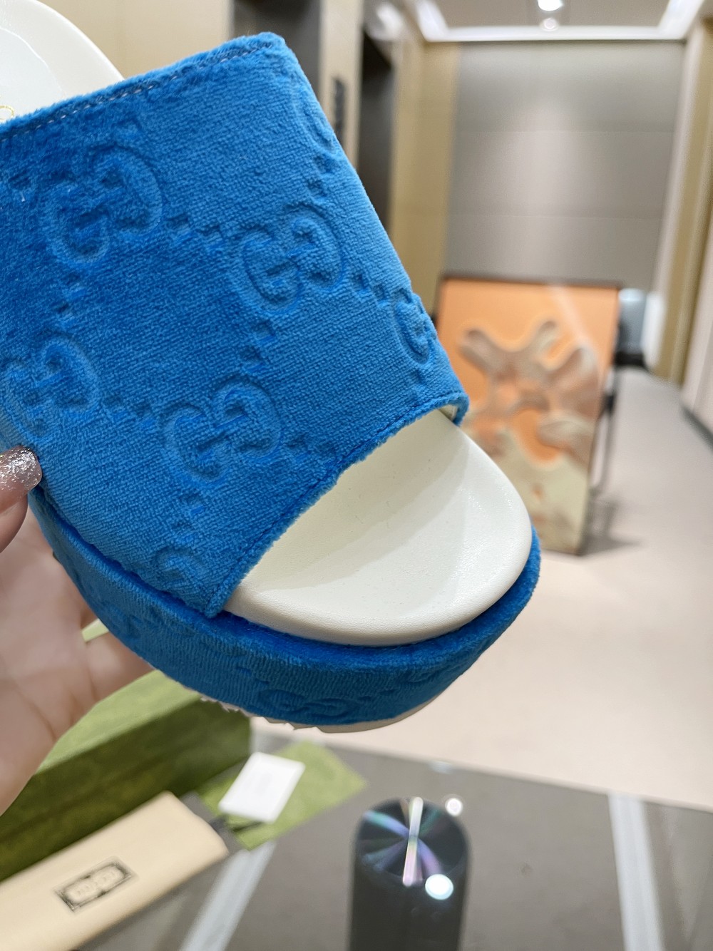 Gvc*1 Women’s GG Platform Sandal Blue For Women GG