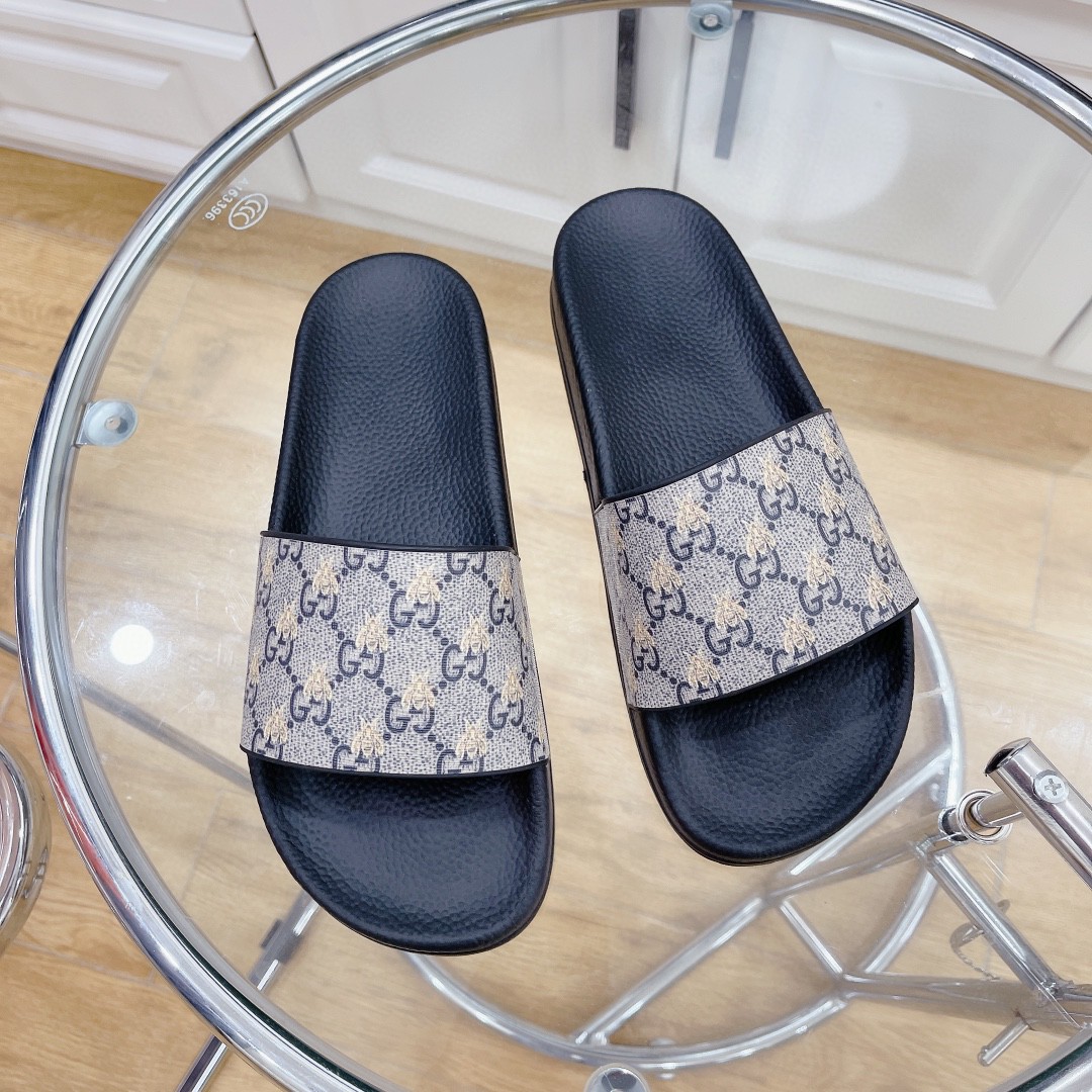 Gvc*1 Men’s GG Slide Sandal With Bees Black For Men 407345