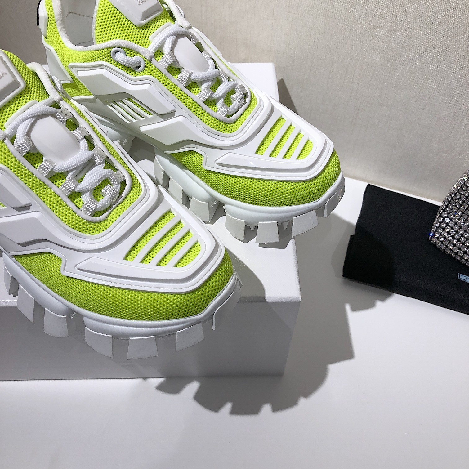 Pra*a Cloudbust Thunder Sneakers Green And White For Women PRD