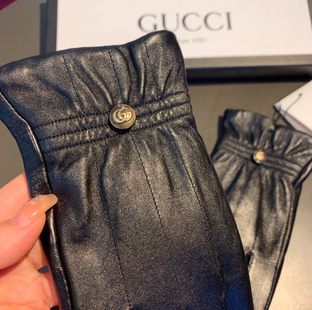 Gvc*1 Gloves With Signature Double G Motif In Black