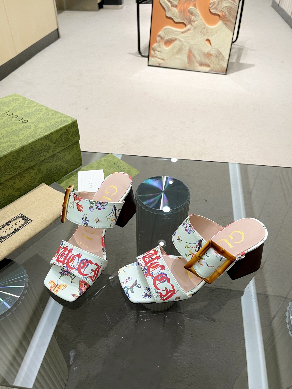 Gvc*1 Women’s ‘Soave’ Sandal With Bamboo Buckle White For Women GG‎