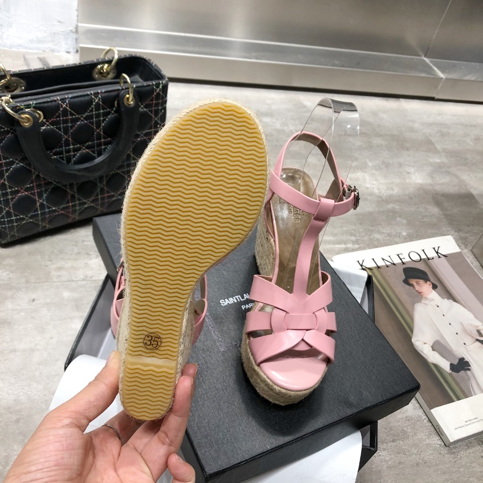 Sa1nt Lau*nt Women’s Tribute Espadrilles Wedge Pink For Women Y51