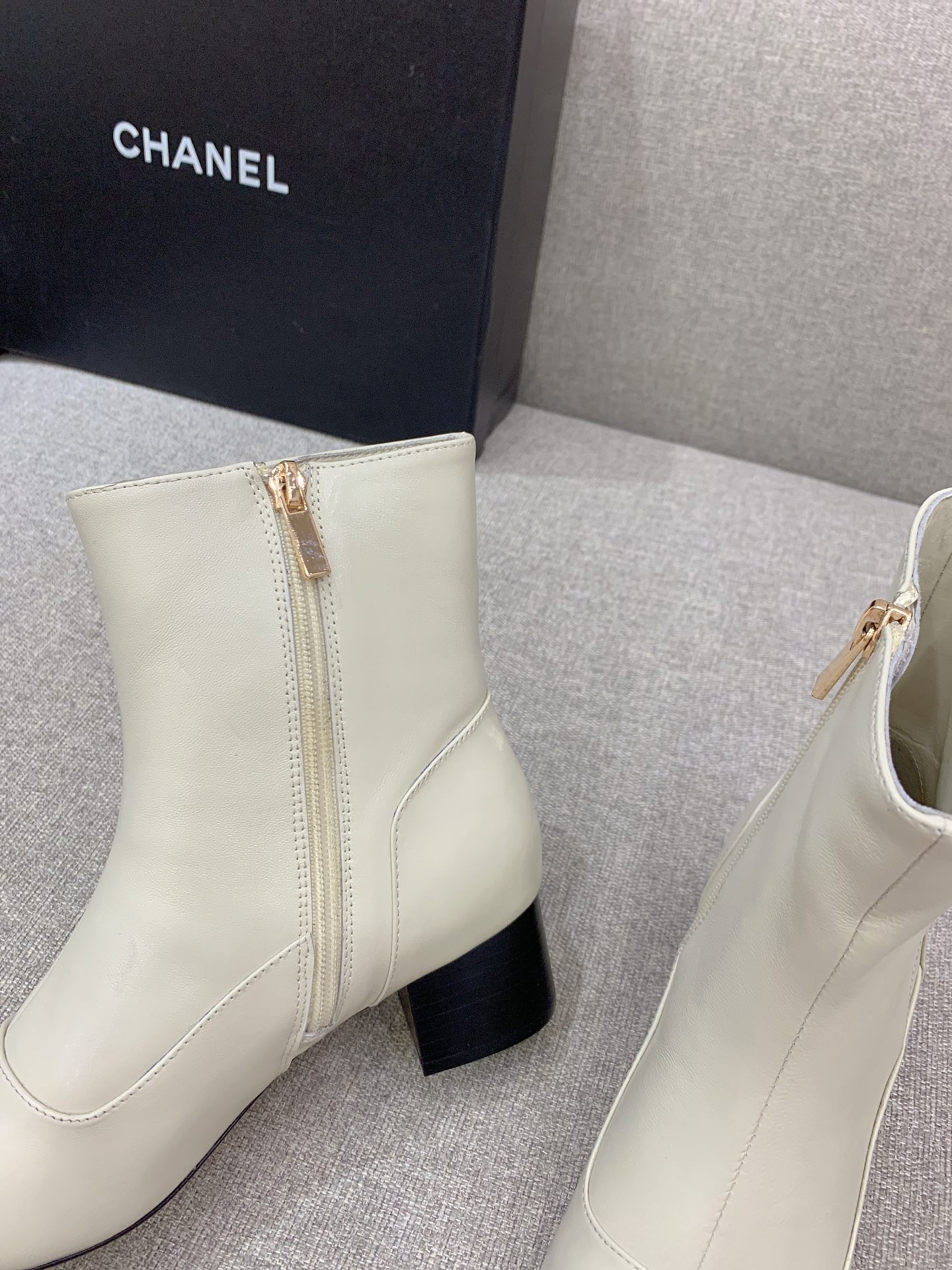 Ch**el Women’s Ankle Boots White For Women 2.2in/5.5cm