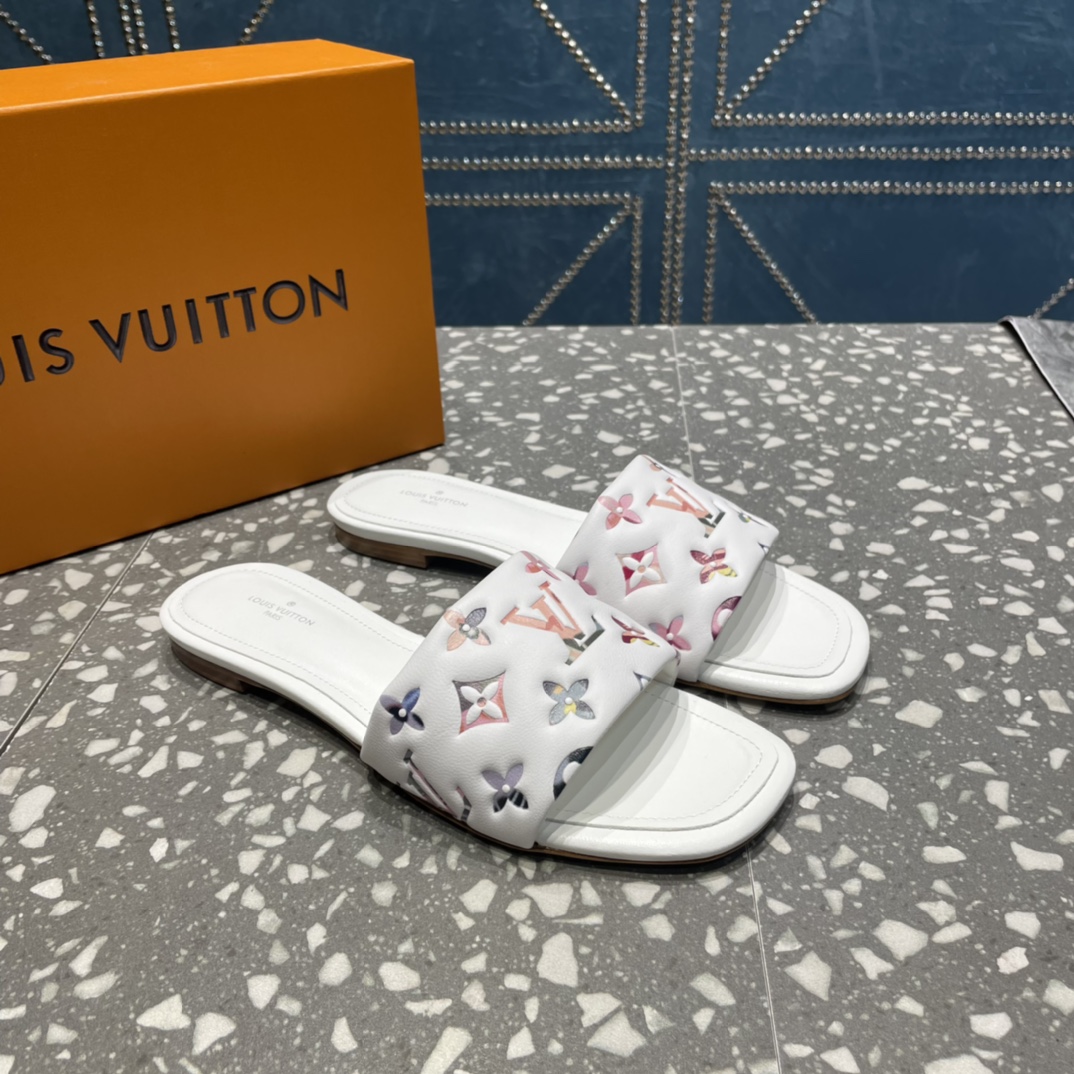 L0vis Vvtt0n Women’s Revival Flat Mule White For Women LV 1AAORE