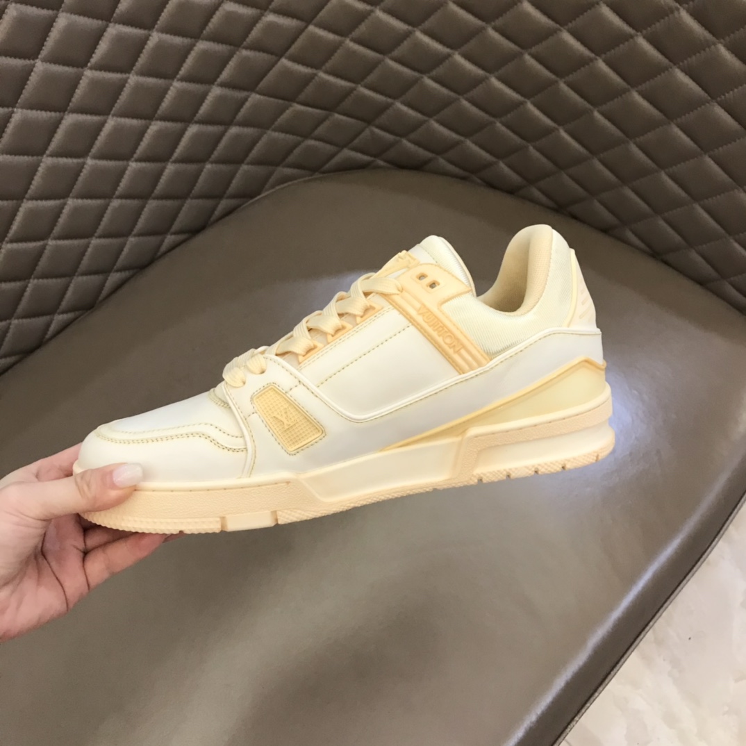 L0vis Vuittion LV Trainer Sneaker Yellow For Men LV
