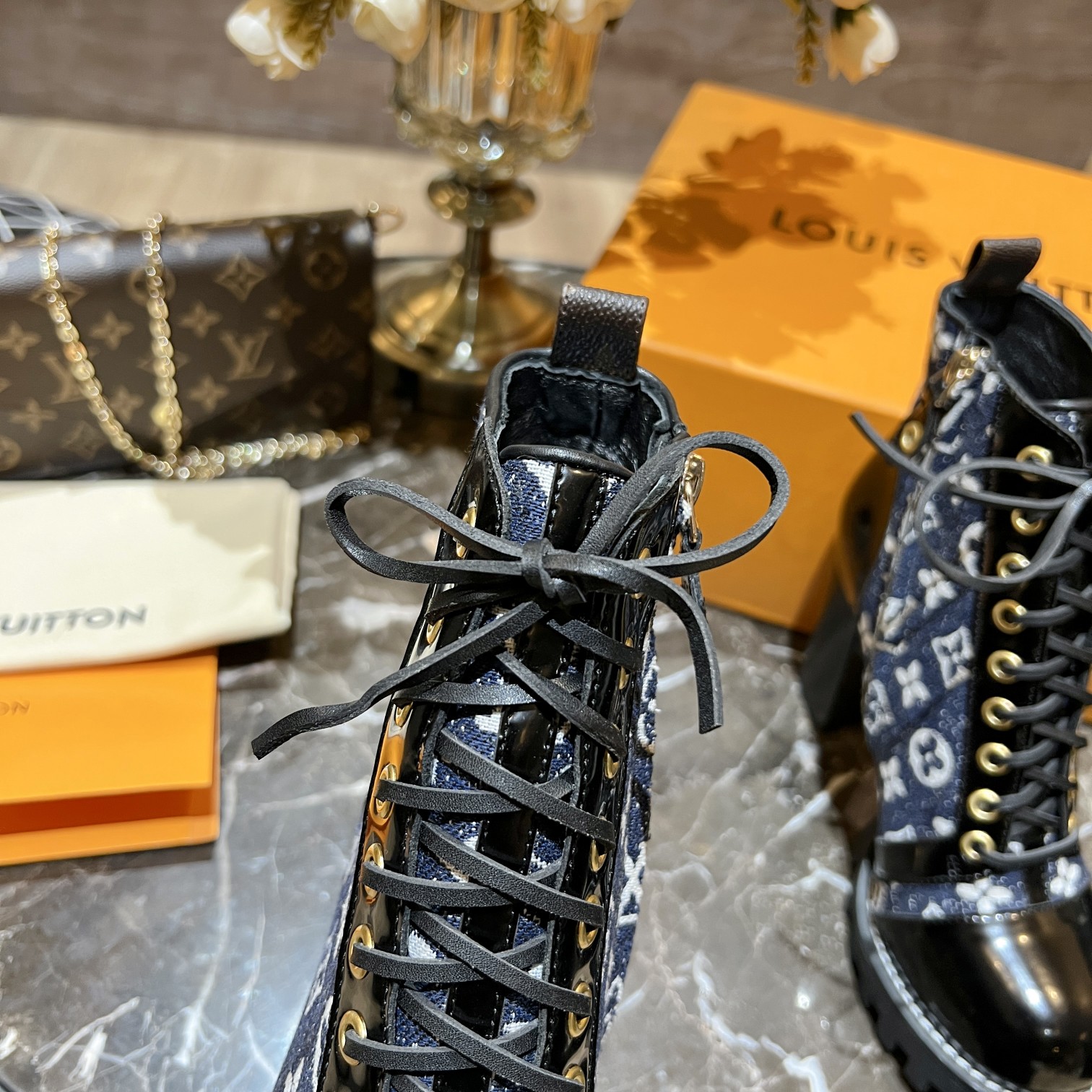 L0vis Vvtt0n Women’s Star Trail Ankle Boots Blue For Women LV