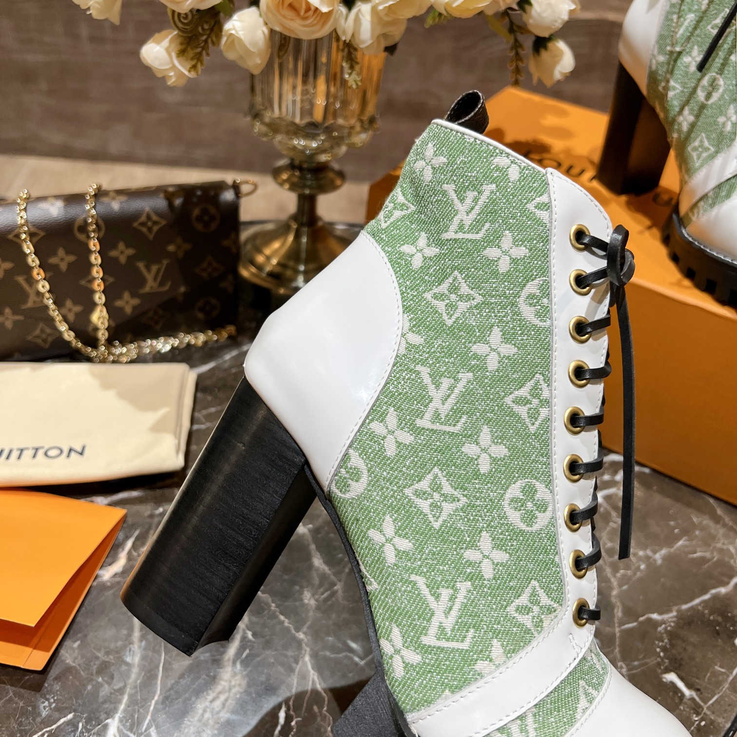 L0vis Vvtt0n Women’s Star Trail Ankle Boots Green For Women LV