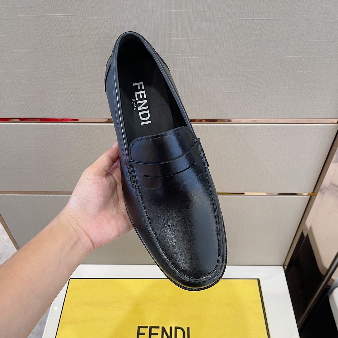 F**di Force Matte Black Loafers For Men