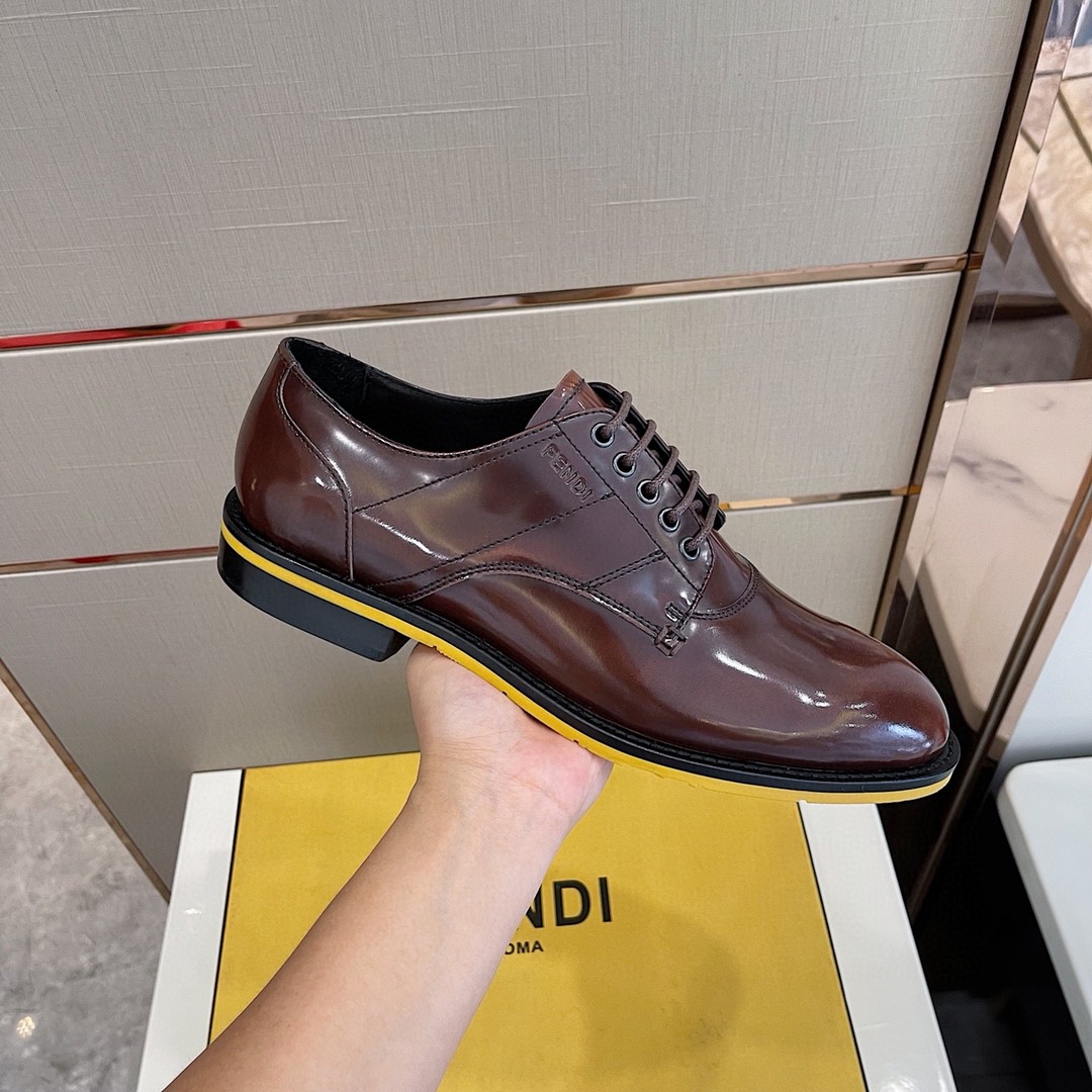 F**di Force Shiny Brown Shoes For Men