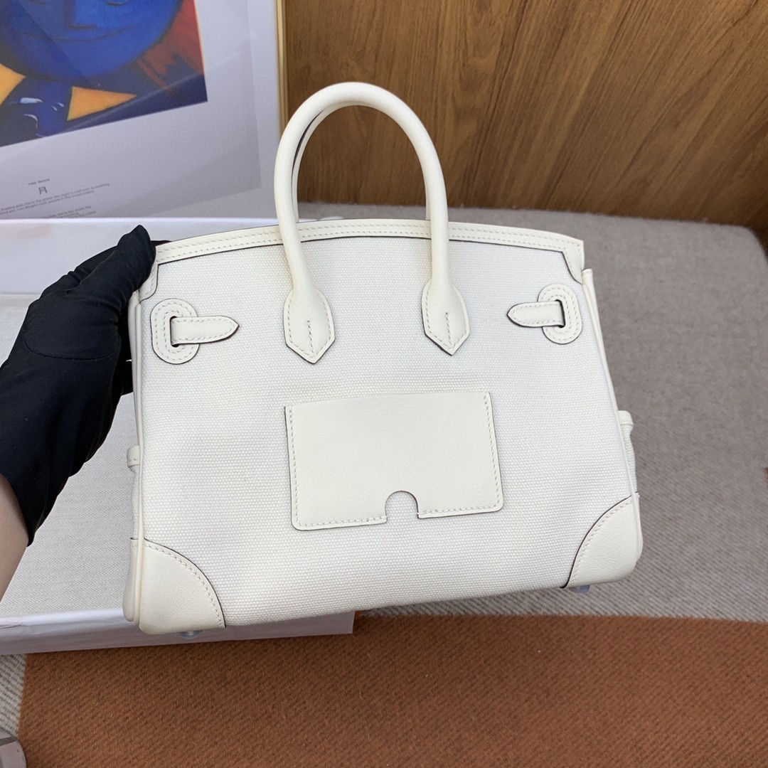 H**me5 Birkin Cargo 25 White, Silver Toned Hardware Bag For Women, Women’s Handbags, Shoulder Bags 9.8in/25cm