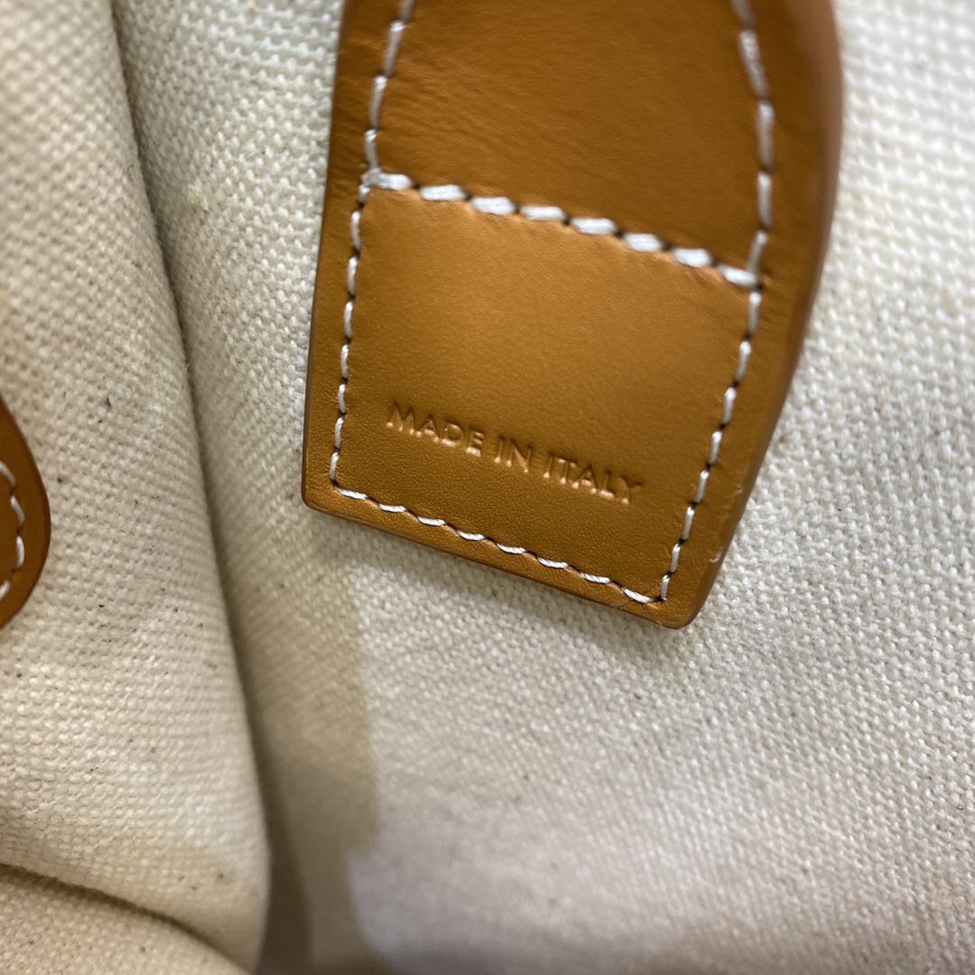 Ce1i*e Mini Vertical Cabas Ce1i*e In Textile With Ce1i*e Print White/Brown For Women 8in/20cm 193302BNZ.02NT