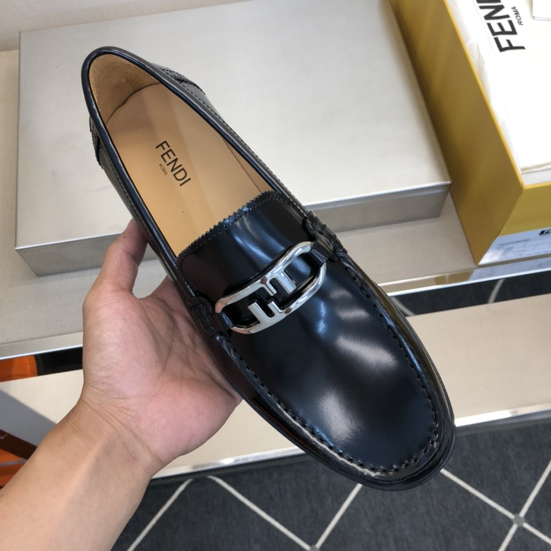 F**di Force Black Loafers For Men