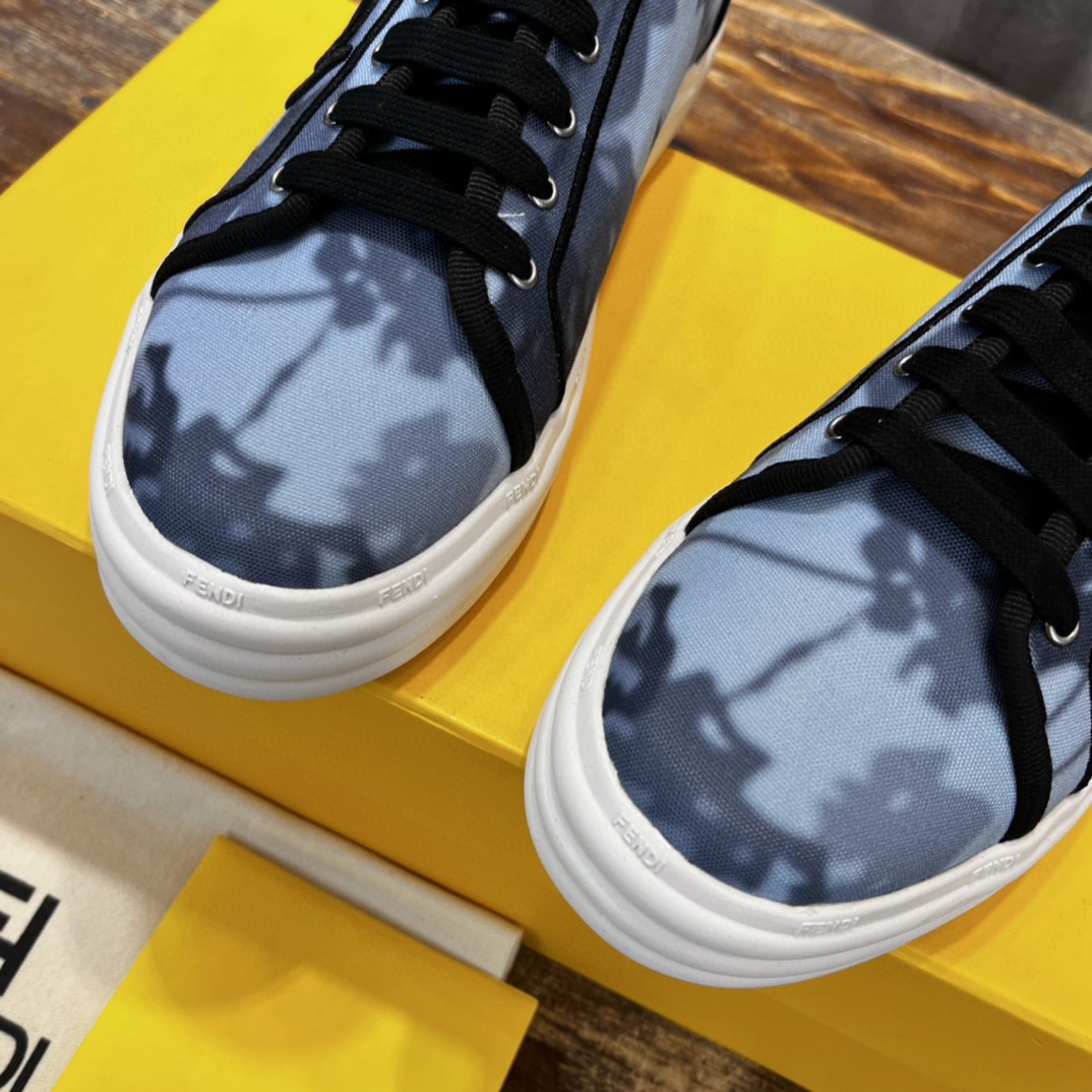 F**di Domino Fabric Sneakers Blue For Men