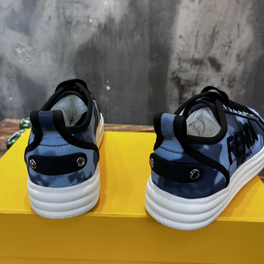 F**di Domino Fabric Sneakers Blue For Men