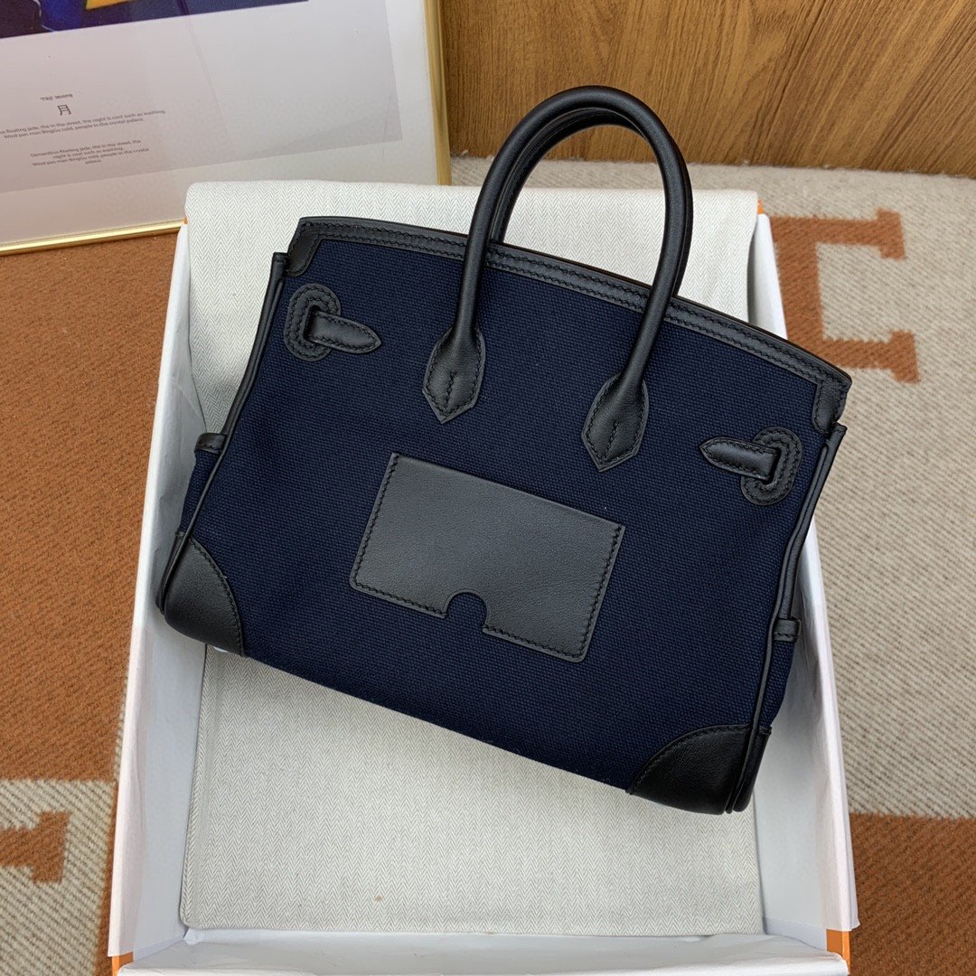 H**me5 Birkin Cargo 25 Dark Blue, SIlver Toned Hardware Bag For Women, Women’s Handbags, Shoulder Bags 9.8in/25cm