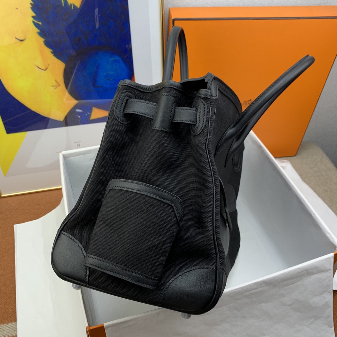 H**me5 Birkin Cargo 35 Black, SIlver Toned Hardware Bag For Women, Women’s Handbags, Shoulder Bags 13.8in/35cm