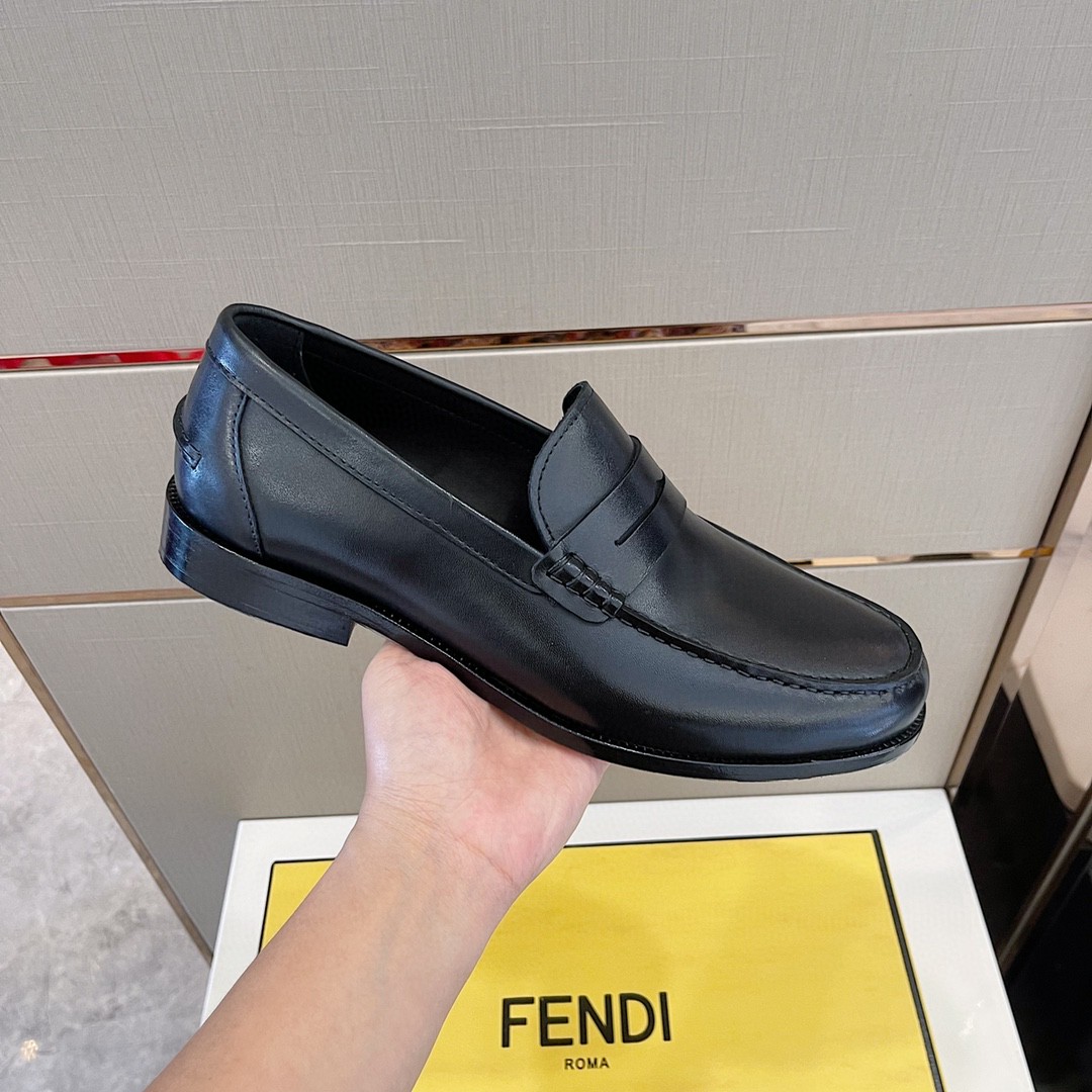 F**di Force Matte Black Loafers For Men