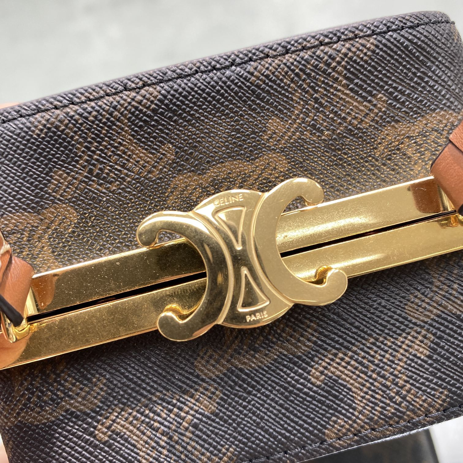 Ce1i*e Triomphe Minaudiere In Triomphe Canvas Brown For Women 4in/10cm