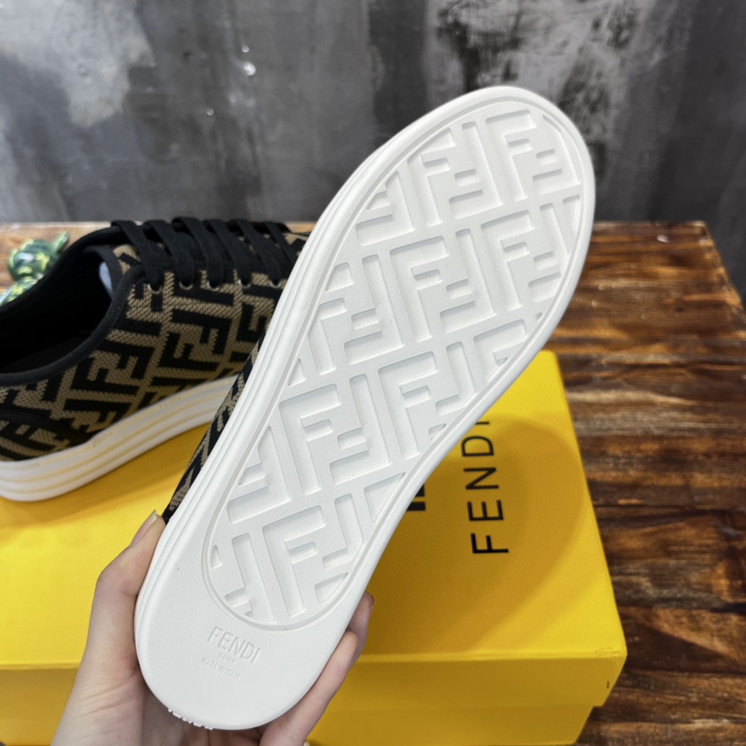 F**di Domino Fabric Sneakers Brown For Men