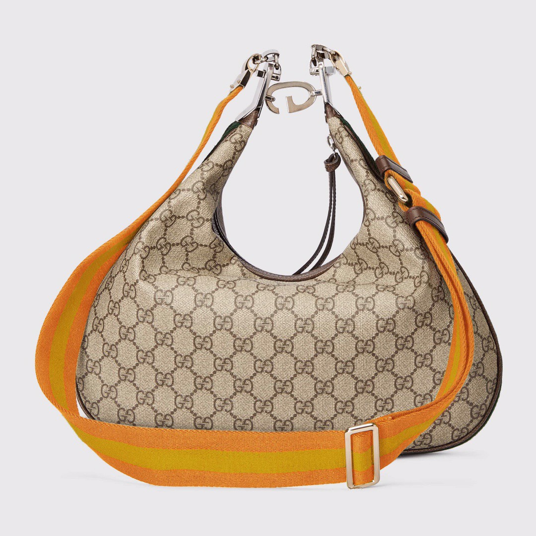 Gvc*1 Atache Large Shoulder Bag Beige And Multicolor For Women, Women’s Bags 13.8in/35cm GG‎ ‎‎‎702823 96GRN 4091