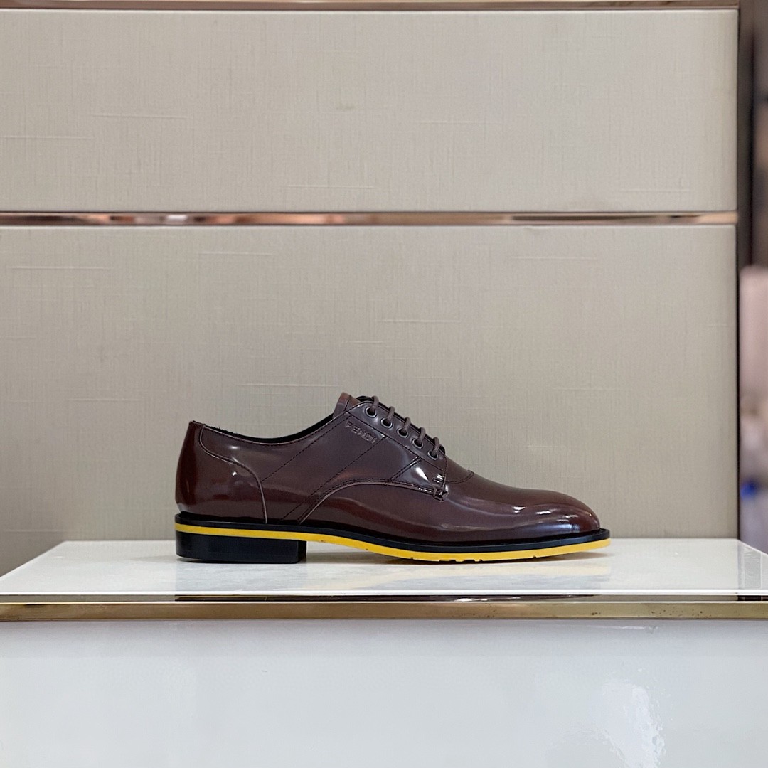 F**di Force Shiny Brown Shoes For Men