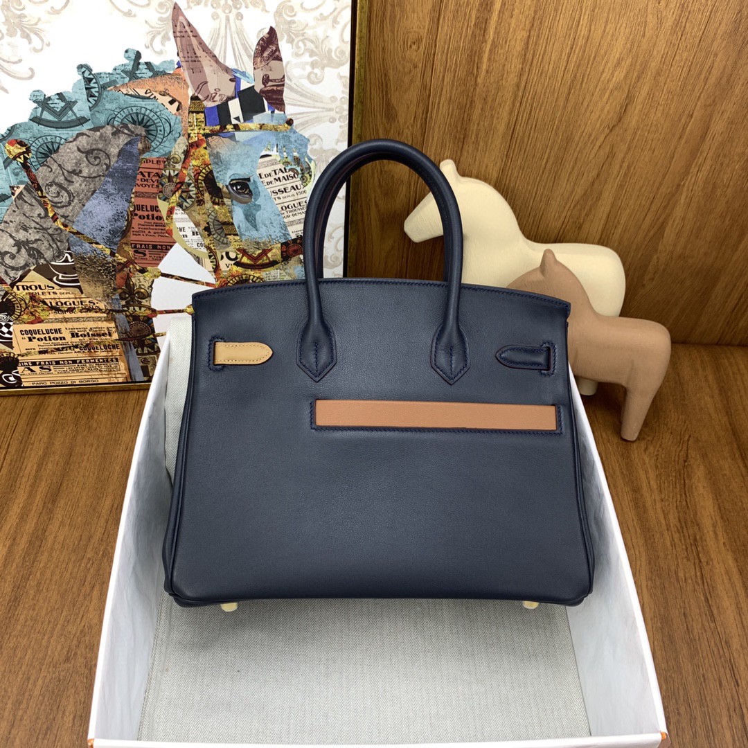 H**me5 Birkin Colormatic Bag 30 Navy Blue, Gold Toned Hardware Bag For Women, Women’s Handbags, Shoulder Bags 11.8in/30cm