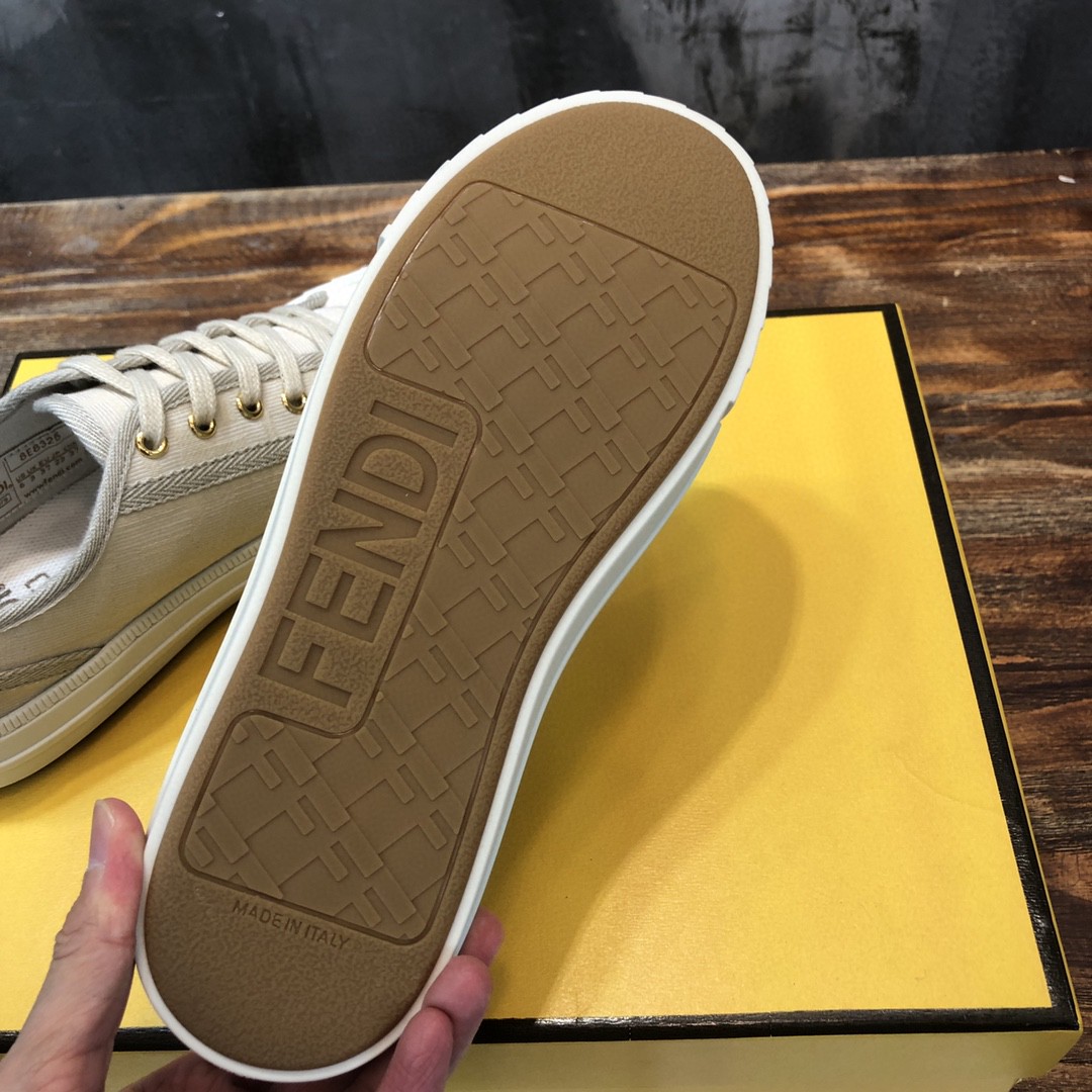 F**di Domino Fabric Sneakers Grey For Women