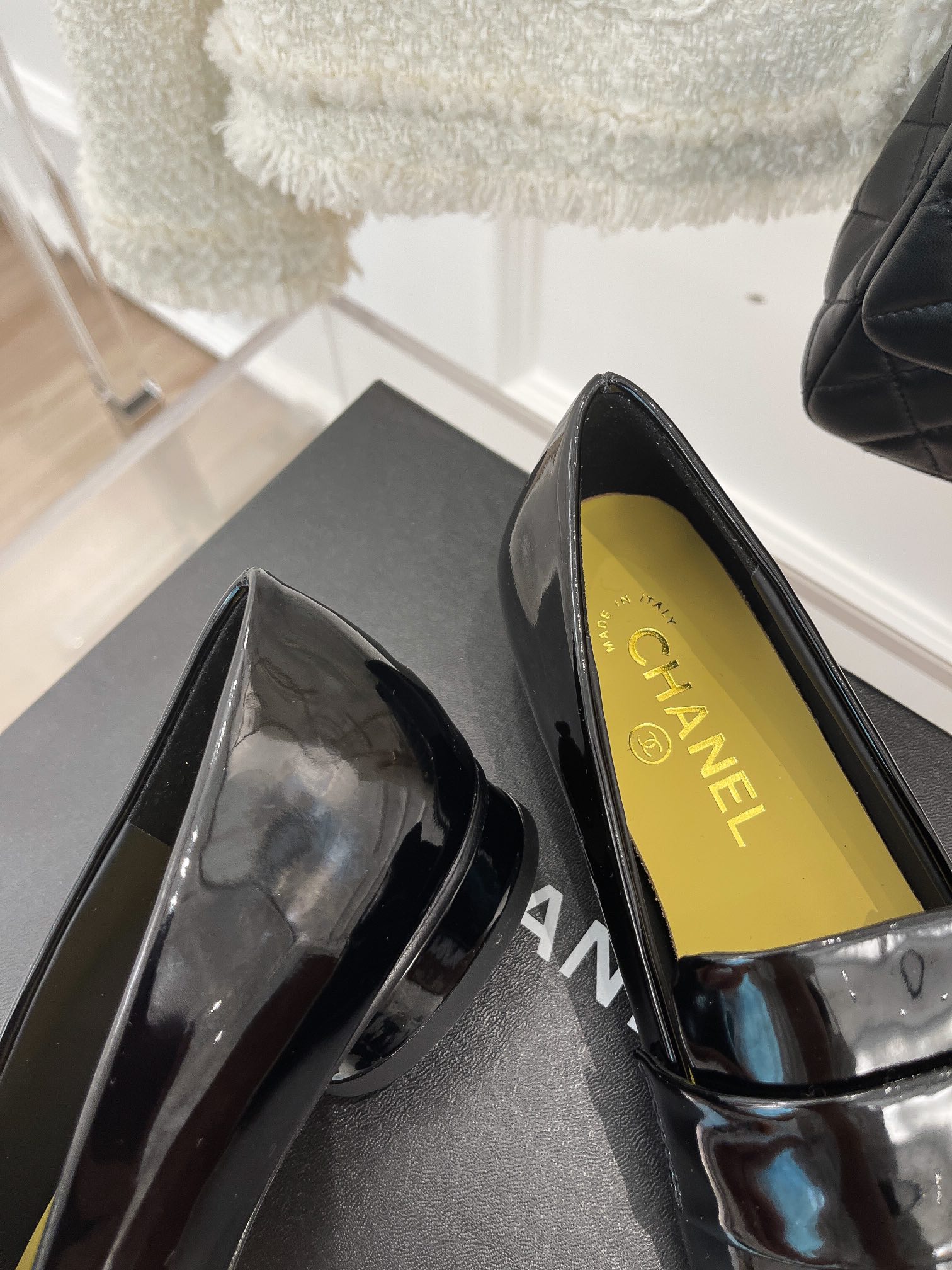 Ch**el Women’s Loafer With Logo Bright Black For Women