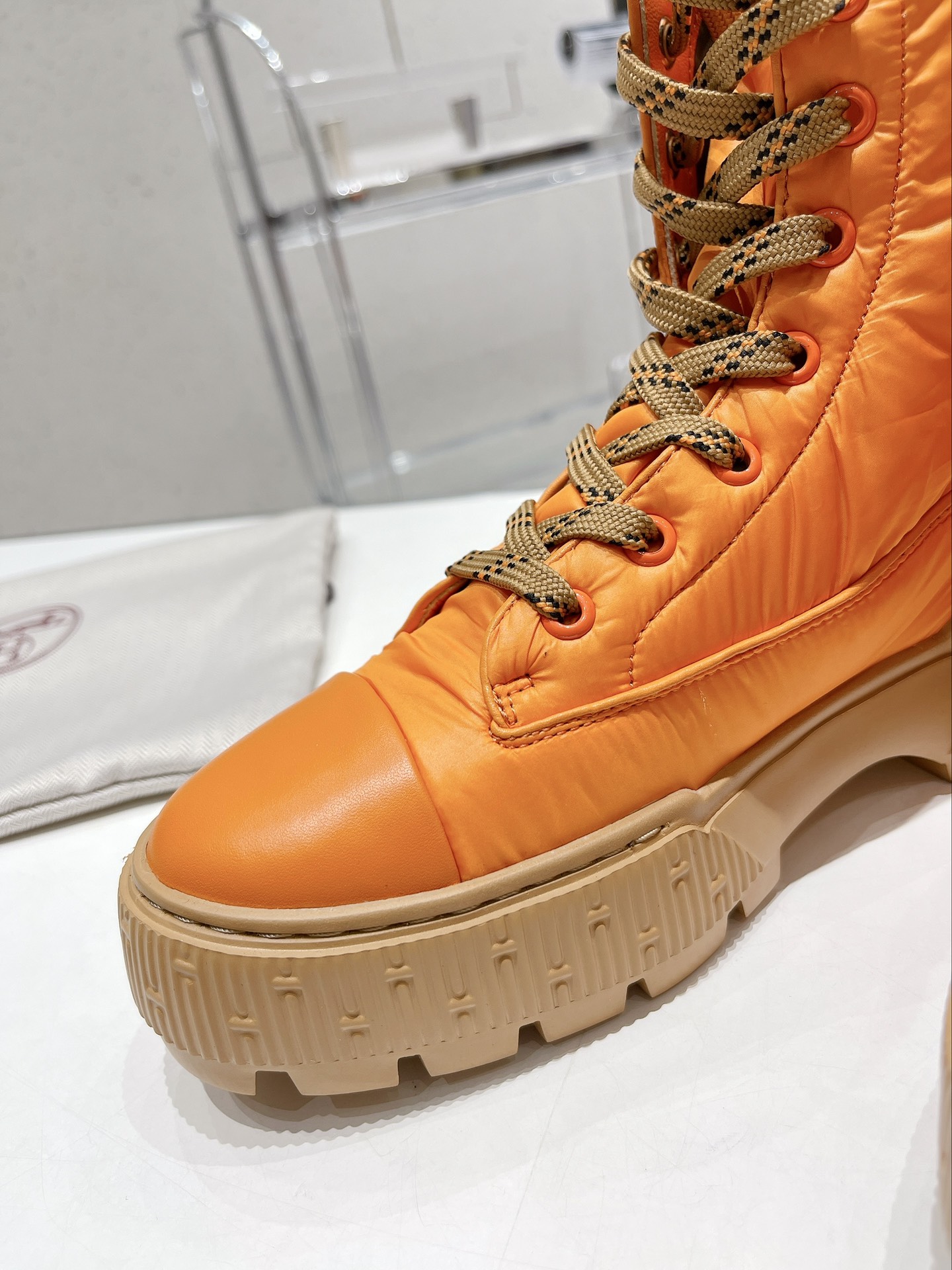 H**me5 Fresh Ankle Boots Orange For Women 1.8in/4.5cm