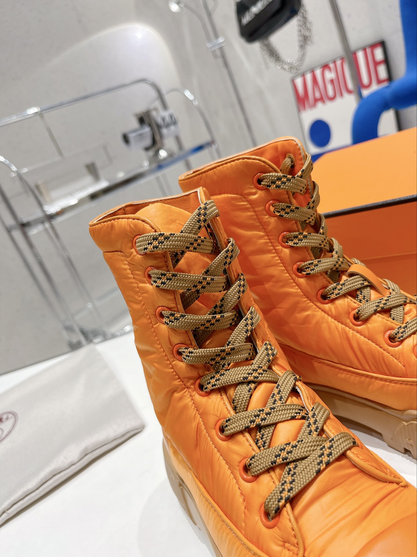 H**me5 Fresh Ankle Boots Orange For Women 1.8in/4.5cm