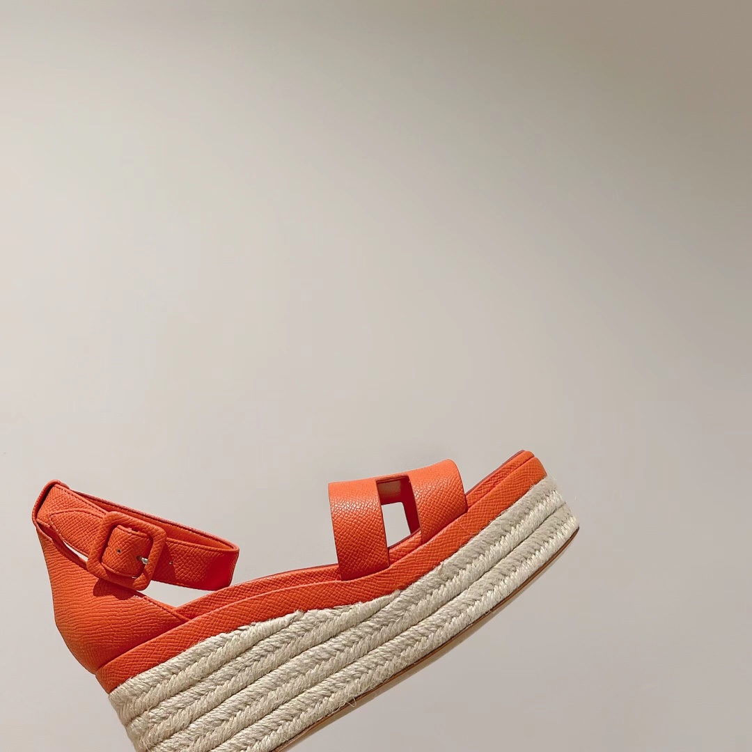 H**me5 Doll 40 Espadrilles Orange For Women 1.6in/4cm