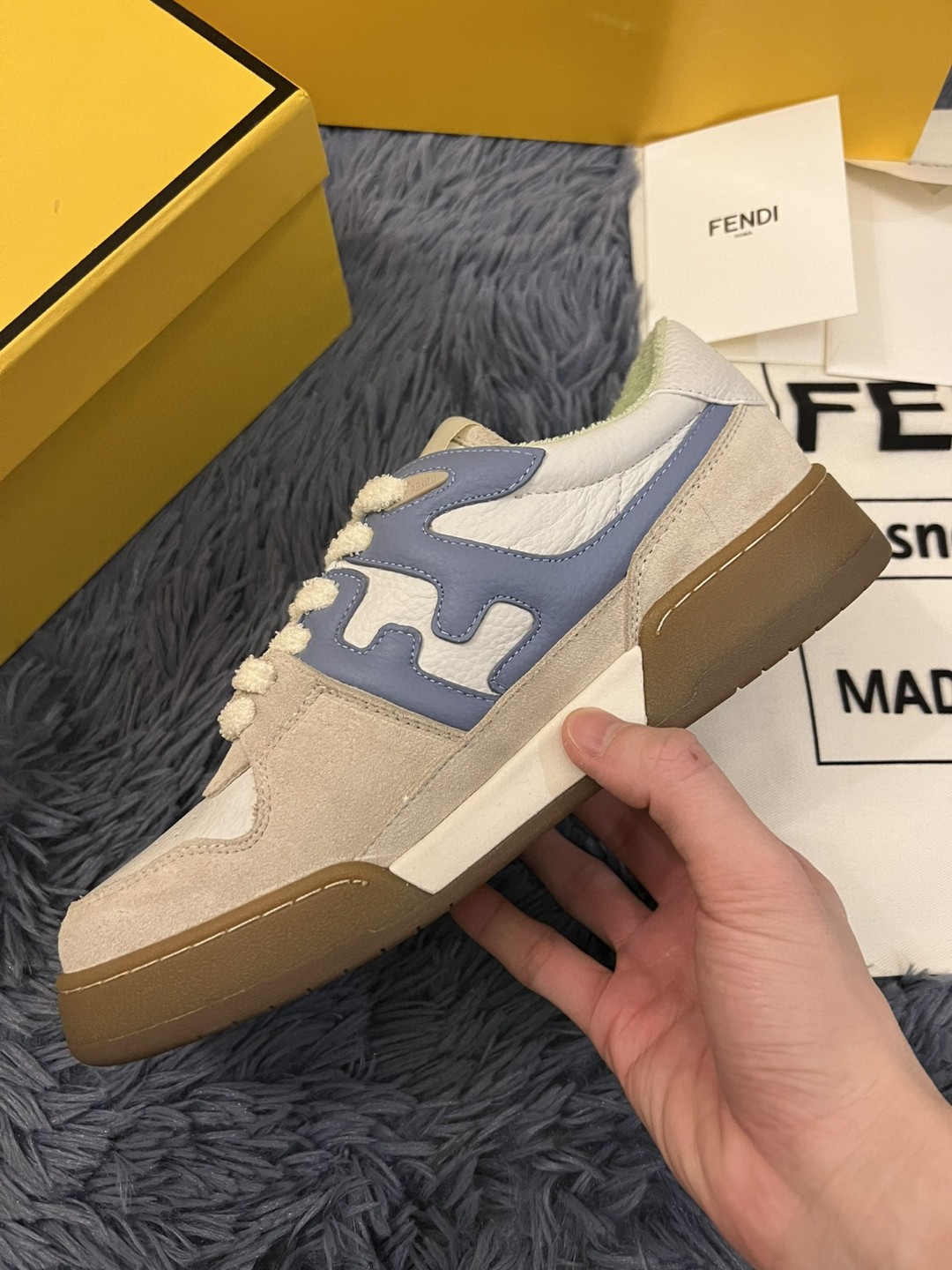 F**di Match Low Tops Sneakers Grey For Men 7E1493