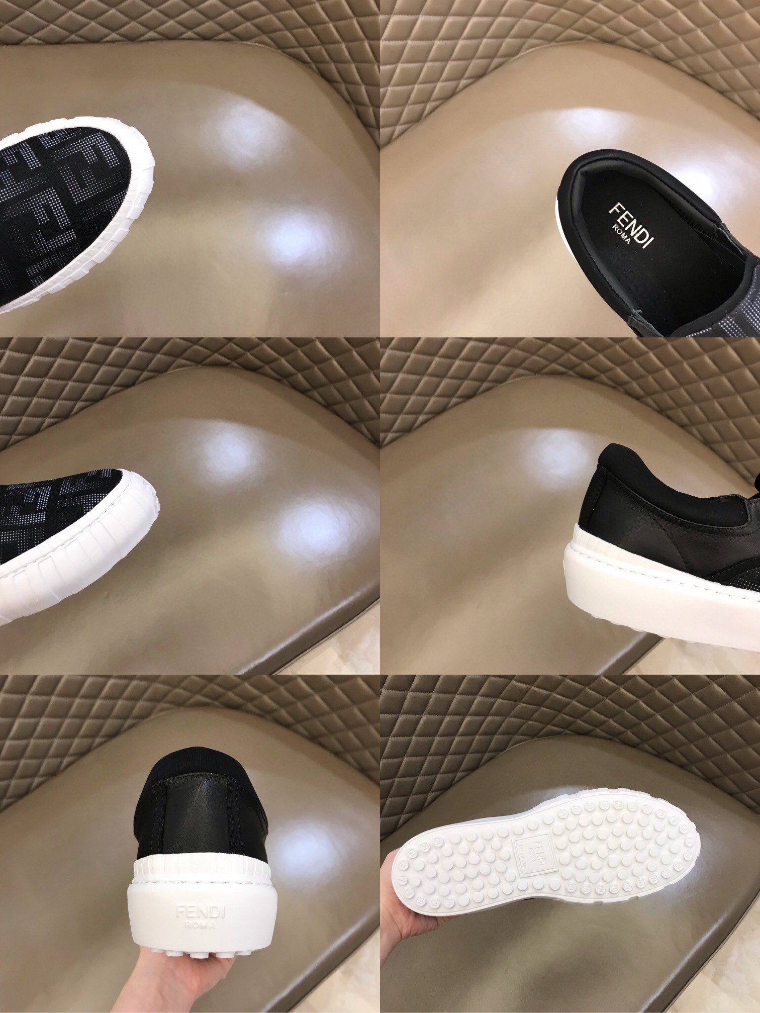 F**di Force Slip On Sneakers Black For Men 7E1454AD77F13RZ