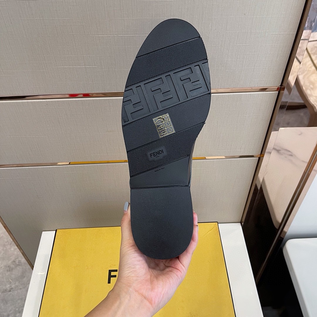 F**di Force Shiny Black Shoes For Men