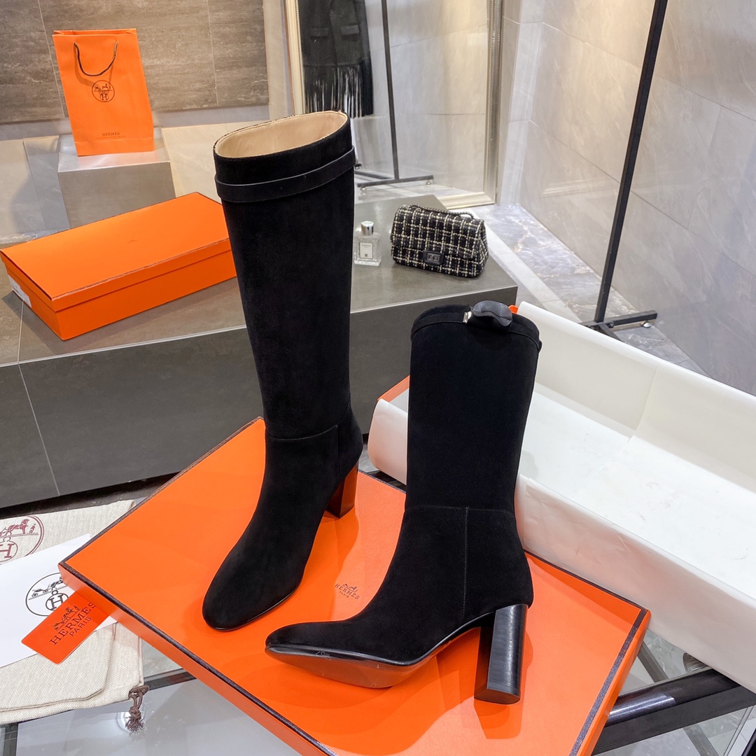 H**me5 High Heel Boots Black For Women 3.54in/9cm