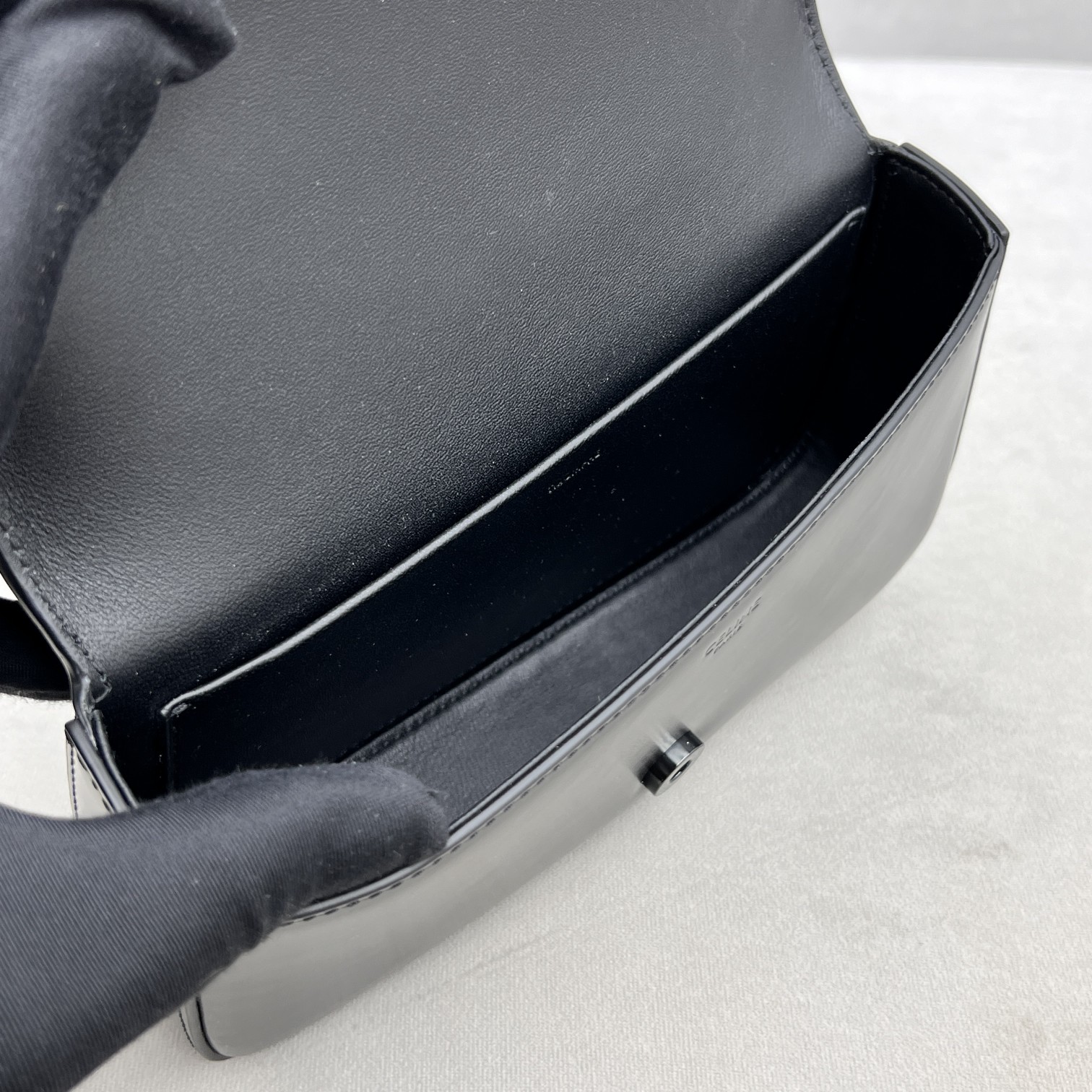 Ce1i*e Chain Shoulder Bag Triomphe Black For Women 8in/20.5cm 197993EQJ.38NN