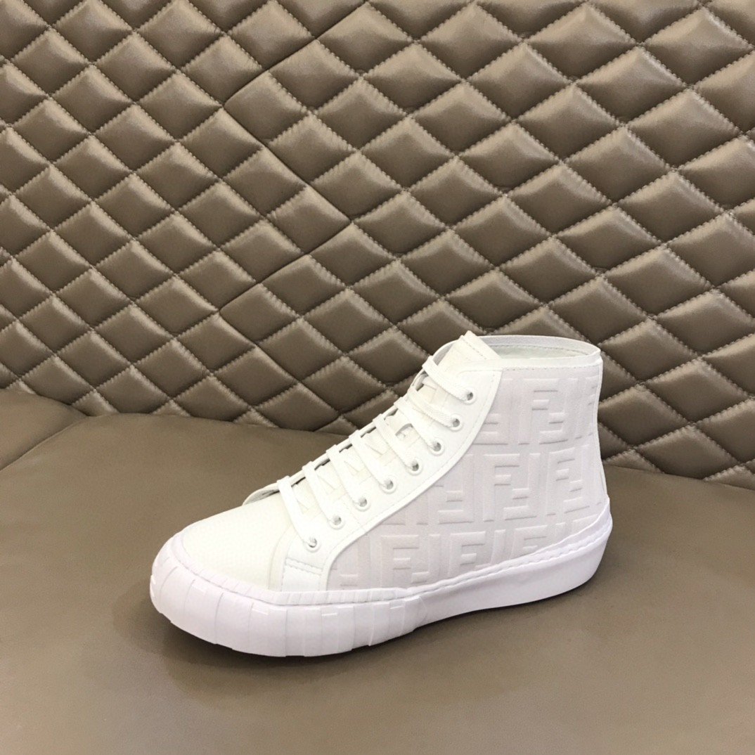 F**di Flow High Tops Sneakers White For Men 7E1424