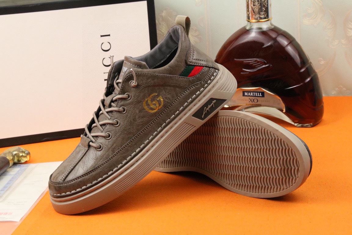 Gvc*1 Men’s Sneakers With Logo GG Gold Web Brown For Men