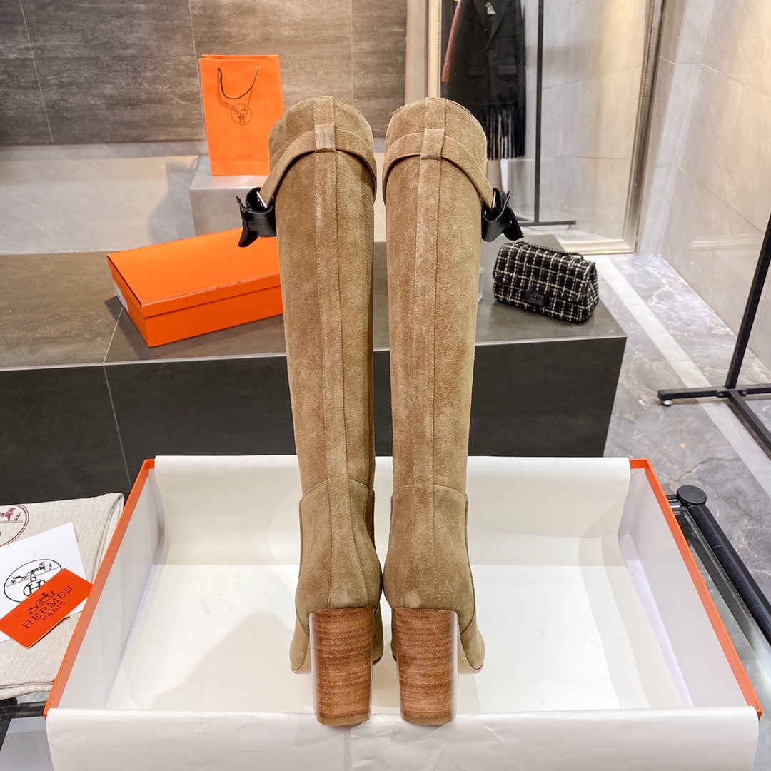 H**me5 High Heel Boots Brown For Women 3.54in/9cm