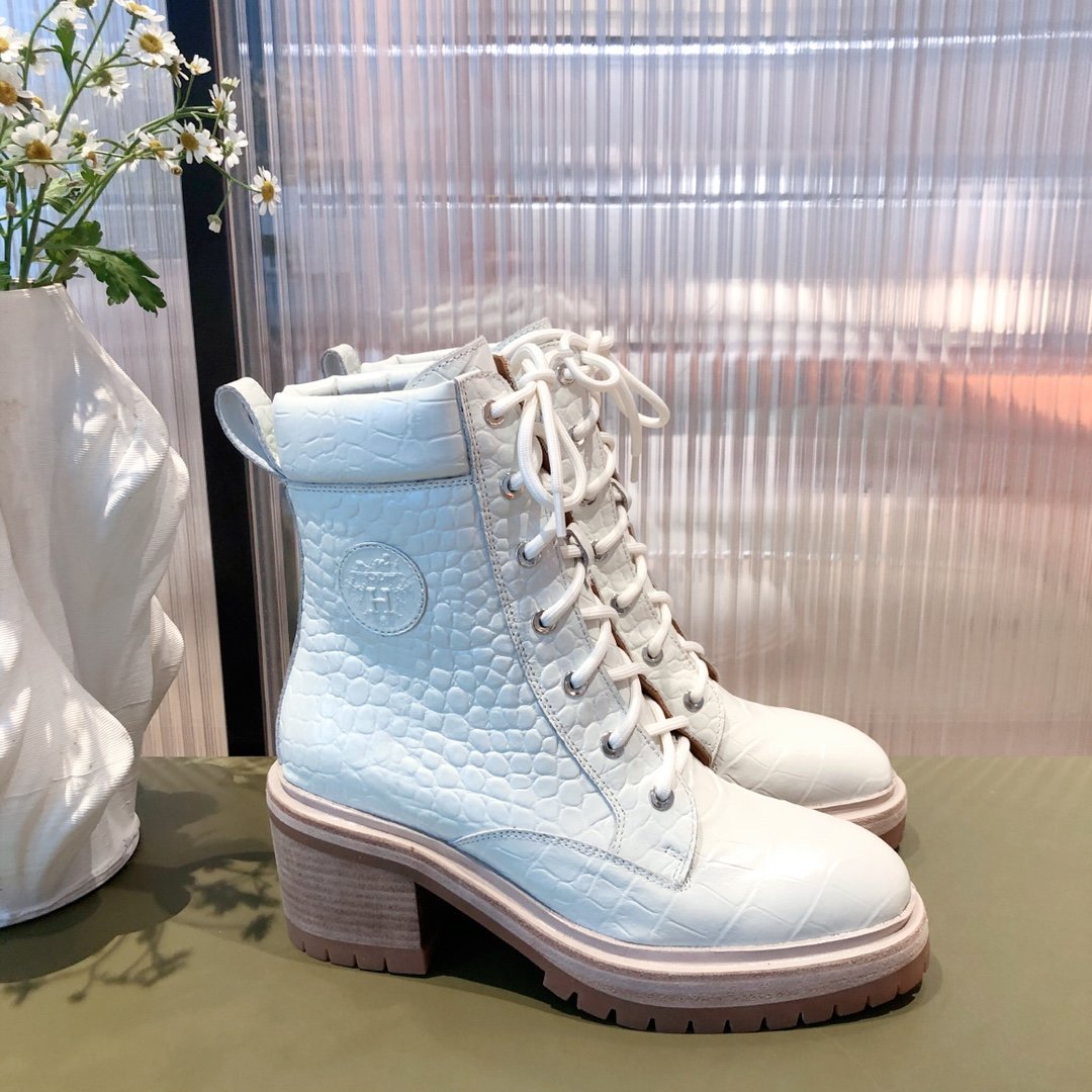 H**me5 Fresh Ankle Boots White For Women 1.6in/4cm